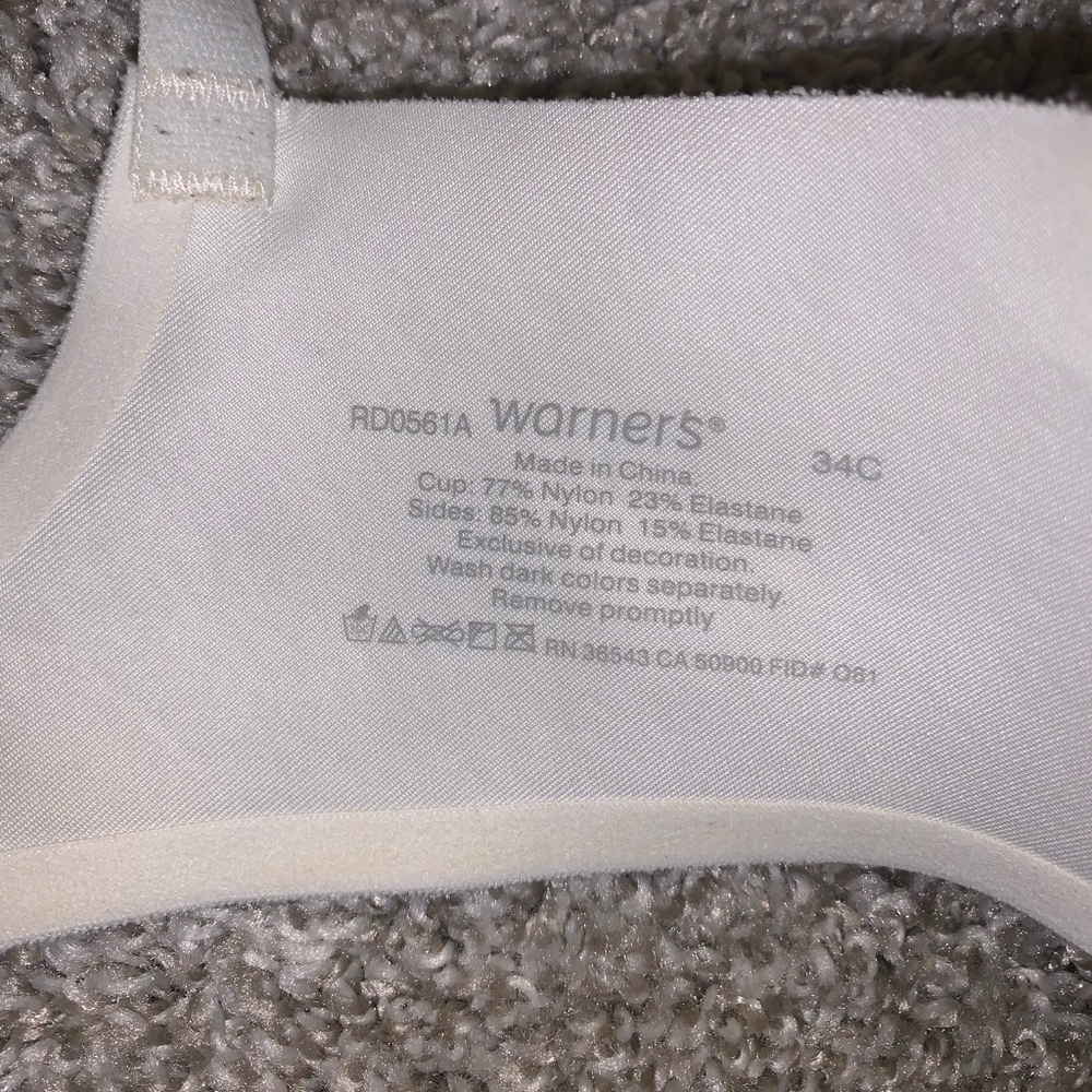 Warners Cream Floral Nylon Padded bra size 34C - Picture 9 of 9